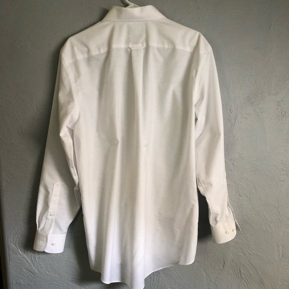 STAFFORD - shirt tailored long-sleeve oxford - Men’s Sz 16 1/2   34-35  - White - Picture 2 of 7